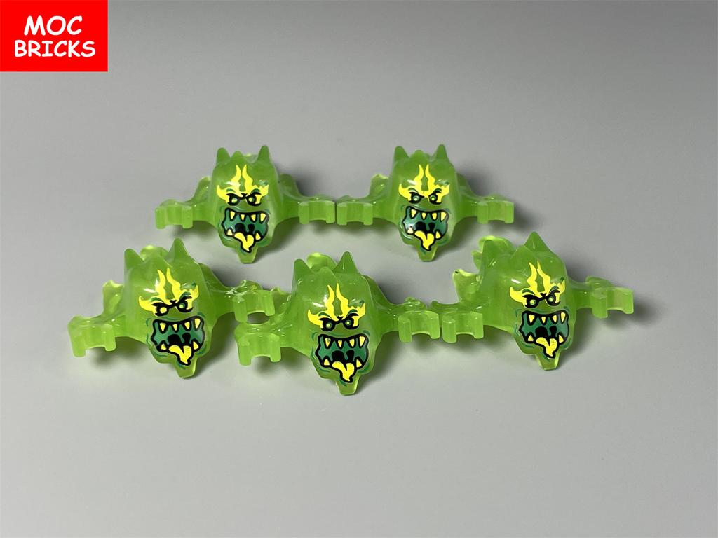 MOC Кубики Хэллоуинская тыква скорпион Зомби Лицо Головной убор Скелет Призрак Кровь Могила DIY Строительные блоки Игрушка для мальчиков
