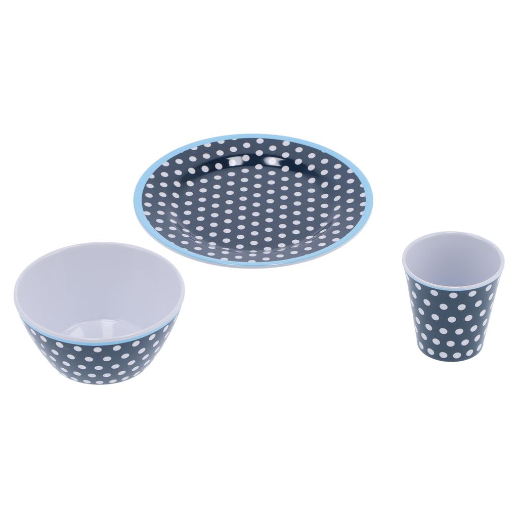 12 шт./набор темно-синих столовых приборов в горошек, бытовая чашка, салатница, тарелка для домашнего ресторана