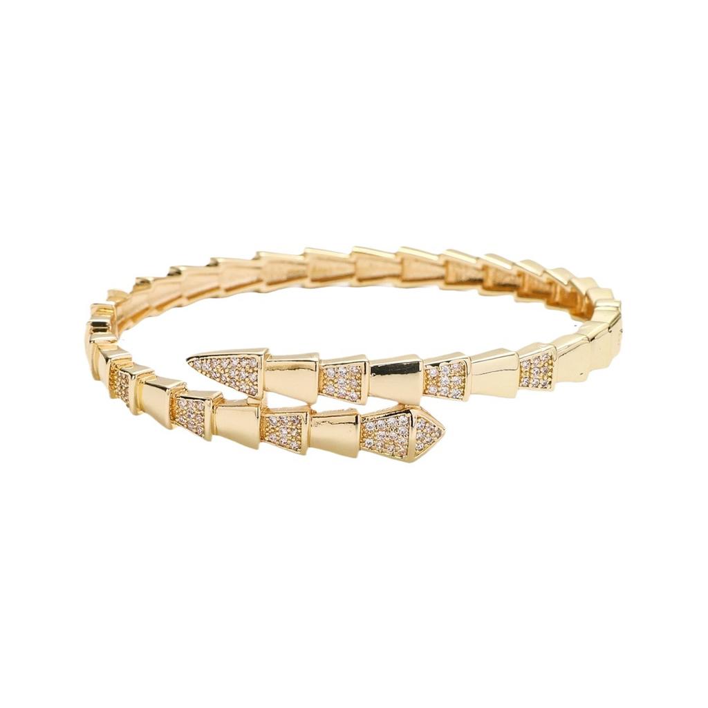 High End Zircon Serpentine Opening Bracelet for Women's Light Luxury Fashion Style Bracelet
