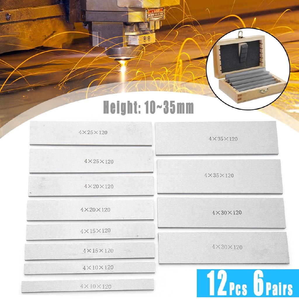6 пар 12 шт. Набор фрезерных площадок CNC 120 мм x (10-35mm) Идеально для тисков фрезерного станка токарного станка параллельная прокладка блок калибров