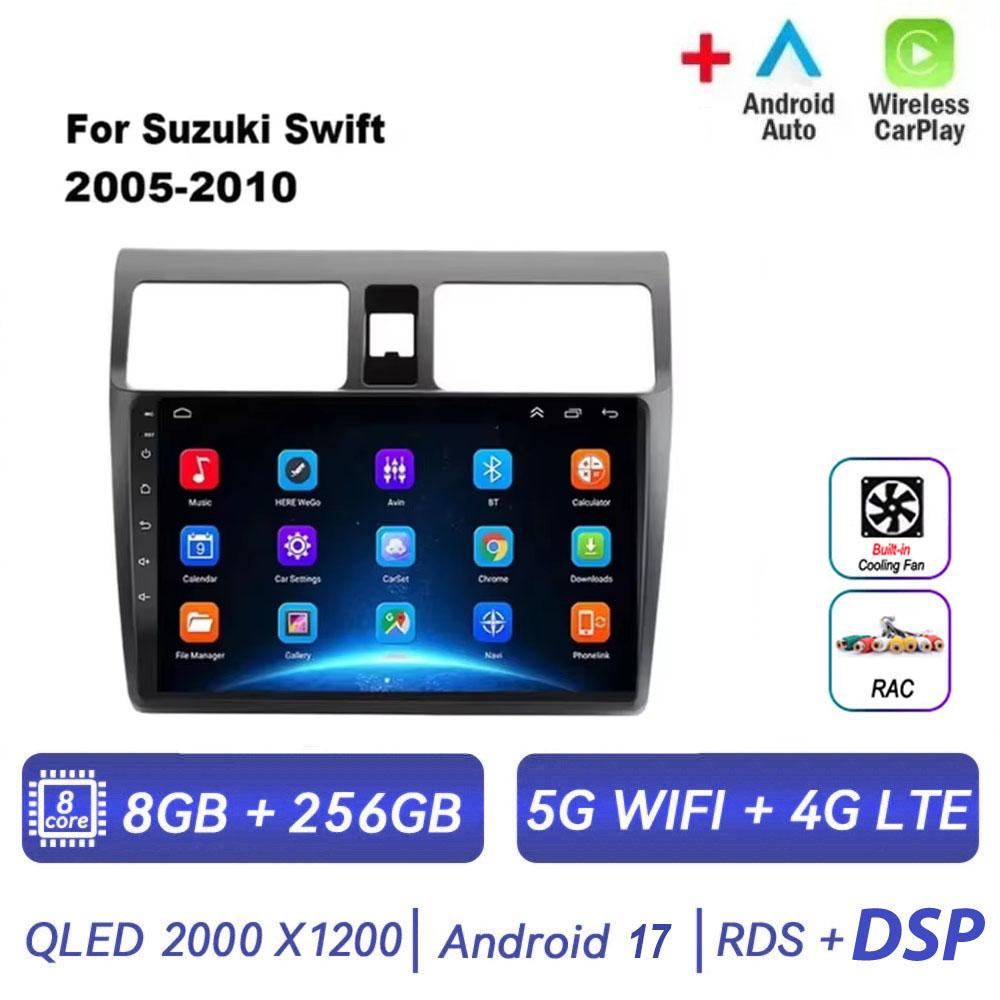 Autoradio Android 17 pour Suzuki Swift 2005 2006 2007 2008 2009 2010 Lecteur multimédia 2DIN Navigation Carplay GPS Vidéo IPS 4G