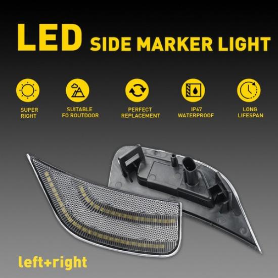 White LED Side Marker Lights Fit GMC   Yukon XL Chevrolet Tahoe Cadillac