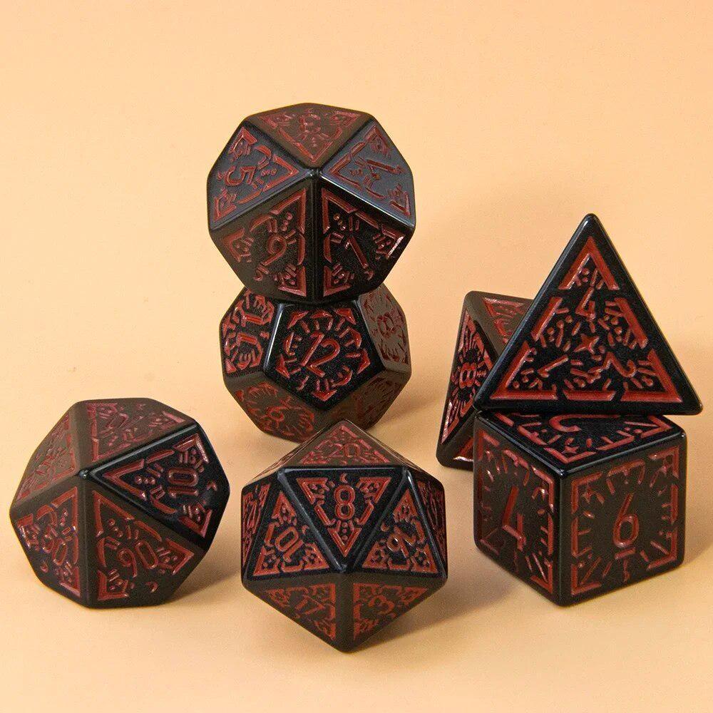 Набор многогранных кубиков DND, 7 шт. D4-D20, удивительные игровые кубики с гравировкой для сувенирных развлечений, ролевых игр, настольная игра