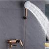 Tuqiu Rose Gold Bathtub Shower Set Hot and Cold Gold Bathroom Shower Faucet Gray Bathroom Waterfall Bath & Shower Faucet Brass