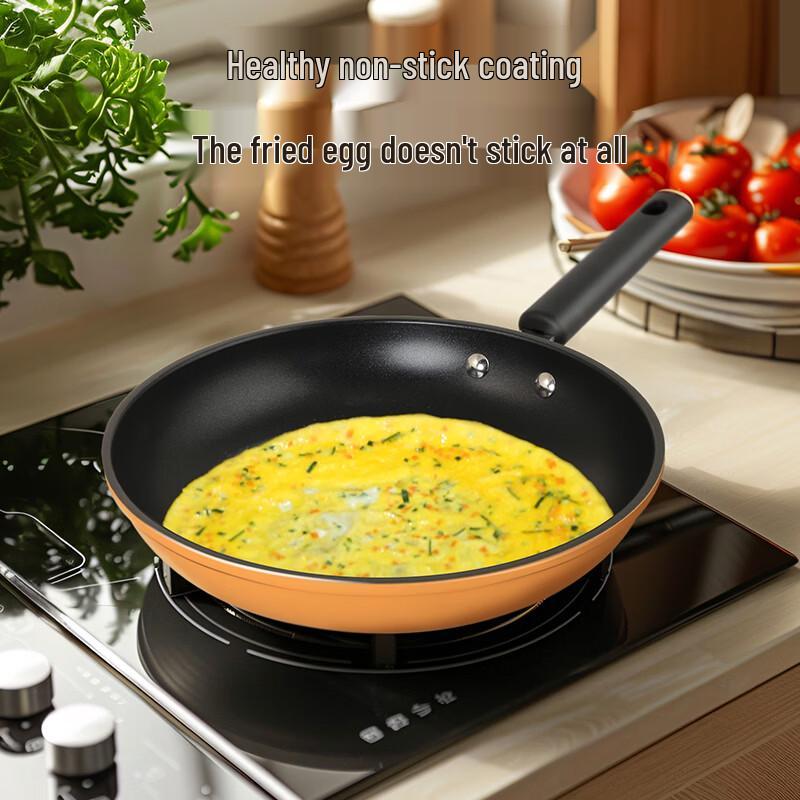 COOKER KING Orange Heart Aluminum Non-Stick Frying Pan