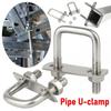 2Sets Iron Pipe U-clamp Right Angle U-bolt Squa Bolt Durable Square Clamp