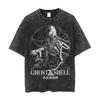 Ghost in The Shell Винтажная футболка Ghost in The Shell Мерч Аниме Стиранный Винтажный Свободный Унисекс Высокое Качество Горячий Товар Оверсайз