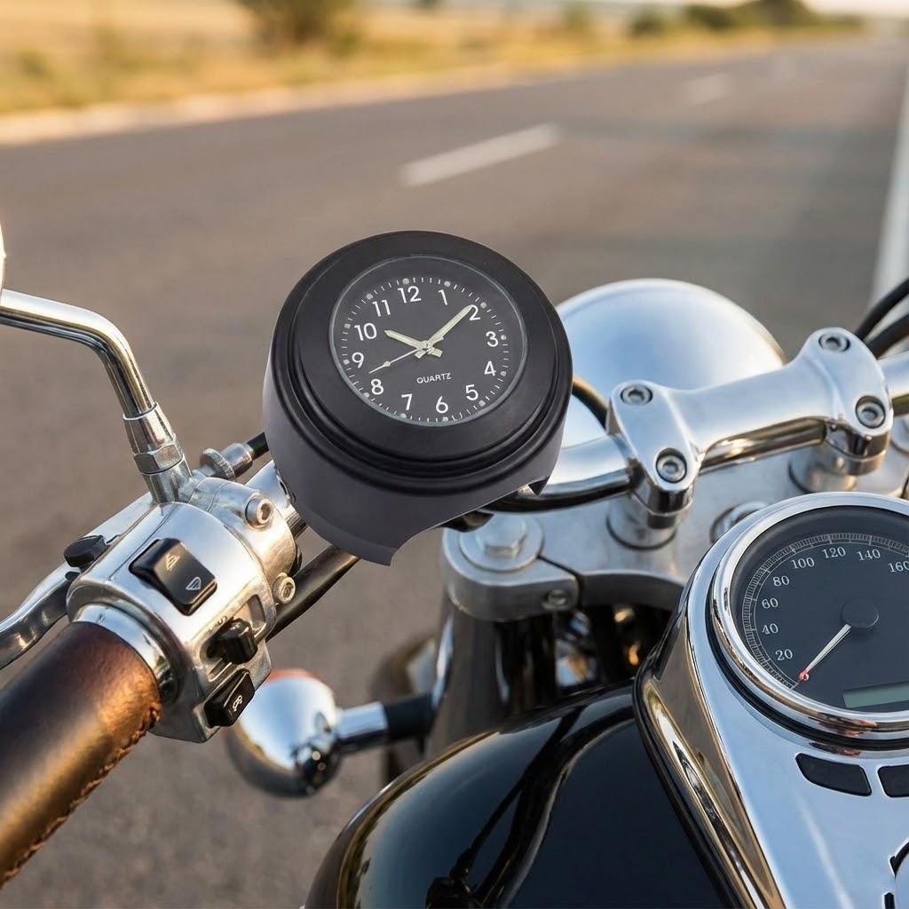 Motorcycle Quartz Clock 7 8 Inch Waterproof Luminous Handlebar Mount Watch Chrome Aluminum Bike Accessories Gauge Instrument