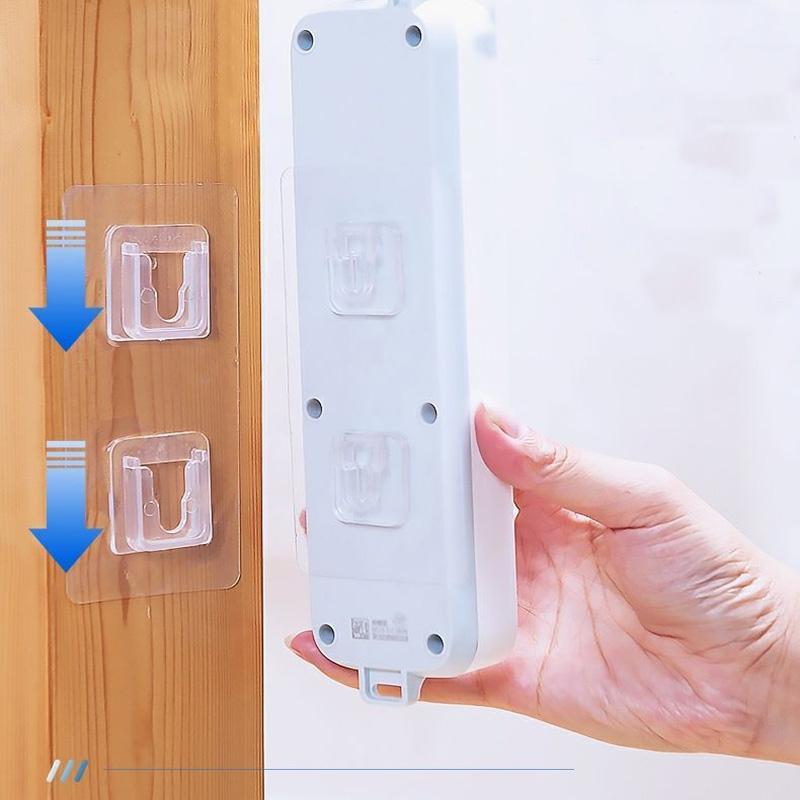 Самоклеящийся двухсторонний крючок с кнопкой-защелкой, многоцелевые крючки, прочная прозрачная присоска, настенный держатель, настенные крючки, вешалка