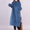 Women's Corduroy Thickened Turtleneck Pocket Dress