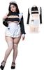 Sexy Maid Costume with Plus Sizes and Sexy Lingerie Sailor Photography [ssetoy] Apron, XL, 3XL, 5XL, Set, Open-Cup, High-Leg Bodysuit, Bowknot,