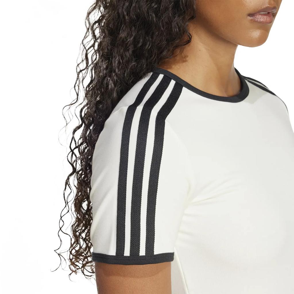 adidas Женская футболка премиум-класса Cali с тремя полосками, белая, женская уличная одежда JD5467