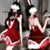 Sexy Cutout Christmas Bunny Role Play Lingerie Dress