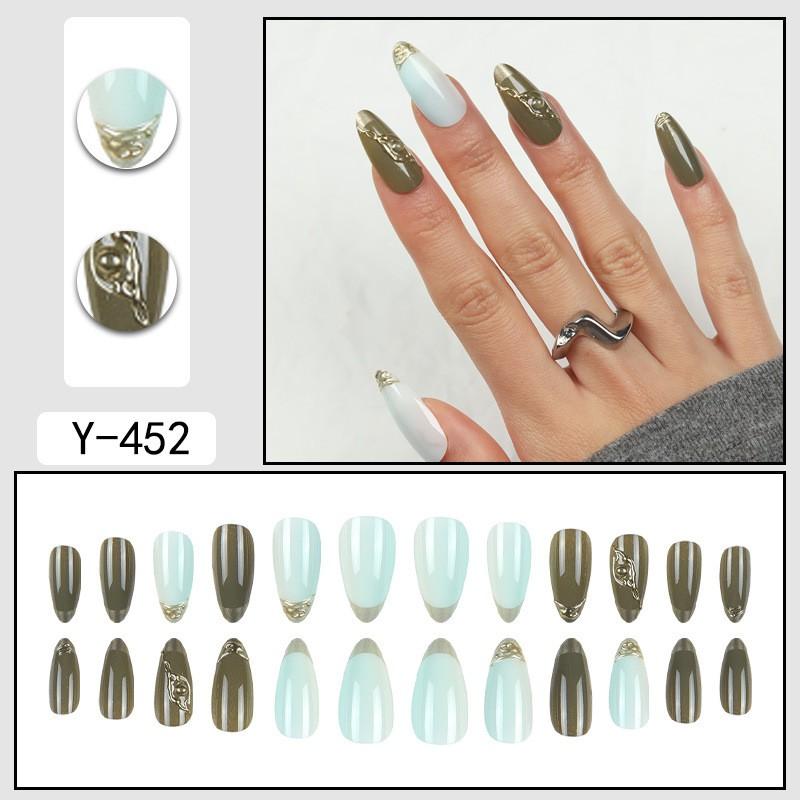 Short Press-On Nails Set With Floral Design Minimalist False Women Wearable Nail Tips In Multiple Colors