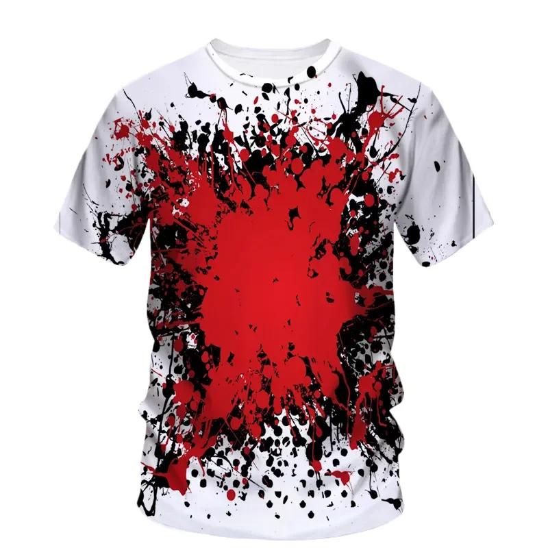 Halloween T-Shirts Horror Bloody 3D Print Men Women O-Neck Short Sleeve T Shirt Oversized Harajuku Y2k Tees Tops Kids Clothing