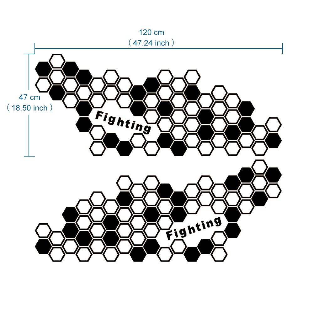 2 шт. наклейки на боковые поверхности кузова автомобиля, сотовая графика, боковые наклейки для талии двери, виниловые наклейки из ПВХ, декоративная картинка
