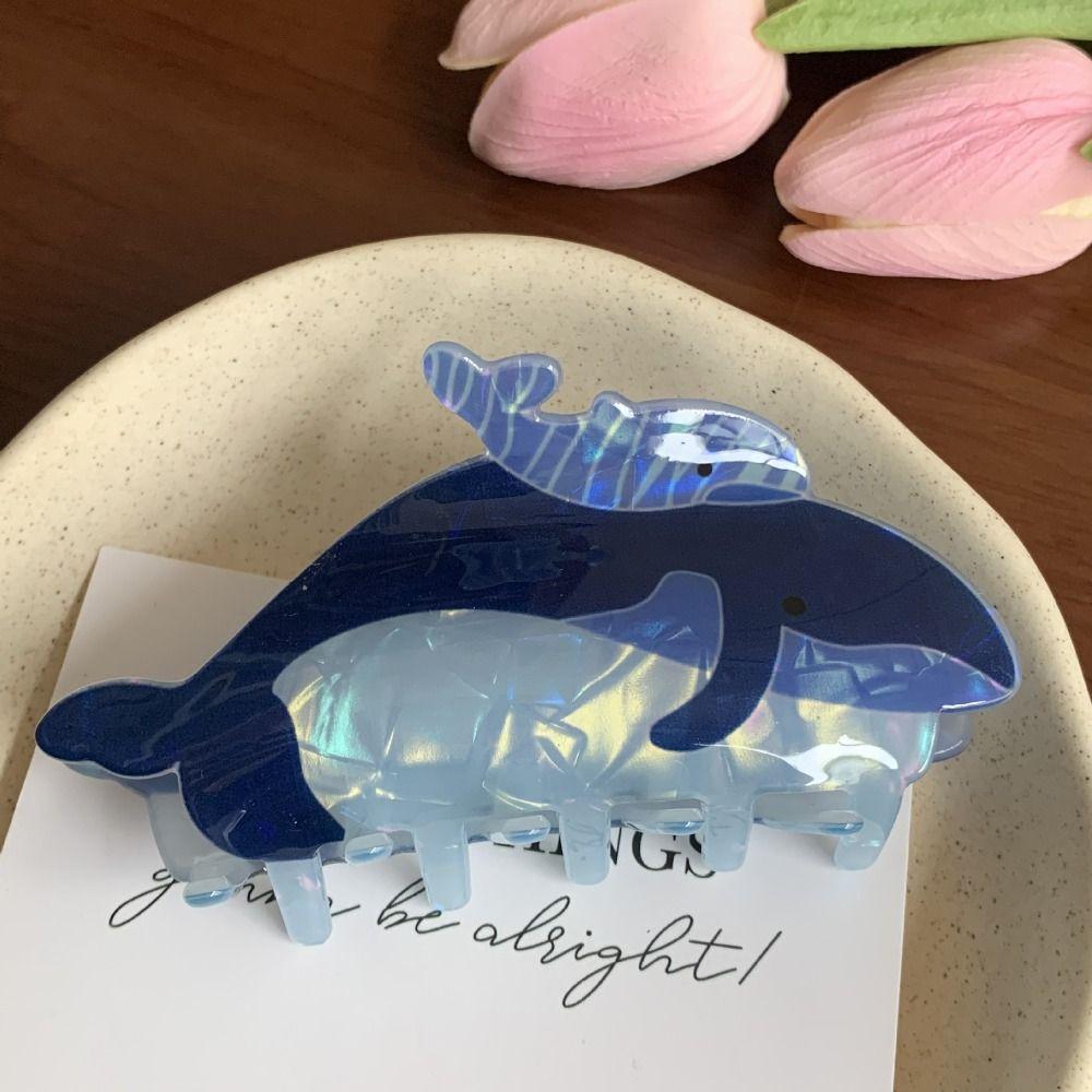 Large Size Whale Hair Claw Non Slip Dolphin Claw Clips Fashion Acetate Hair Clips Headwear