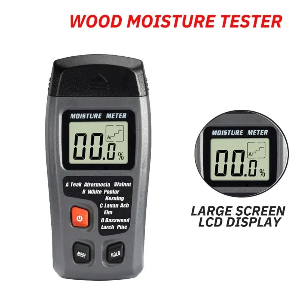 LCD Display Wall Moisture Detector Hygrometer Wood Humidity Tester Cardboard Box