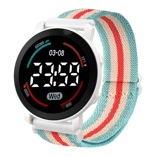 Детские светодиодные цифровые часы с круглым циферблатом, водонепроницаемые спортивные наручные часы для мальчиков и девочек, модные электронные часы