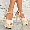 Women's Shoes Spring Clear Heels Sexy Sandals Slipper Girls Shoe for Party Club 14cm Heel 4cm Platform LFD-B3606