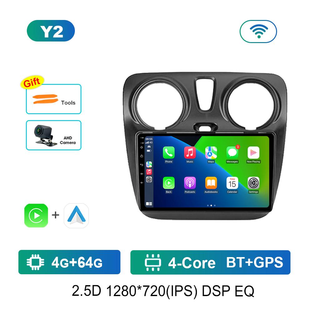 Android Автомагнитола Мультимедийный Видеоплеер для Renault Lodgy Dokker 2012 2013 - 2020 DSP Стерео GPS Навигация 4g WiFi Bluetooth