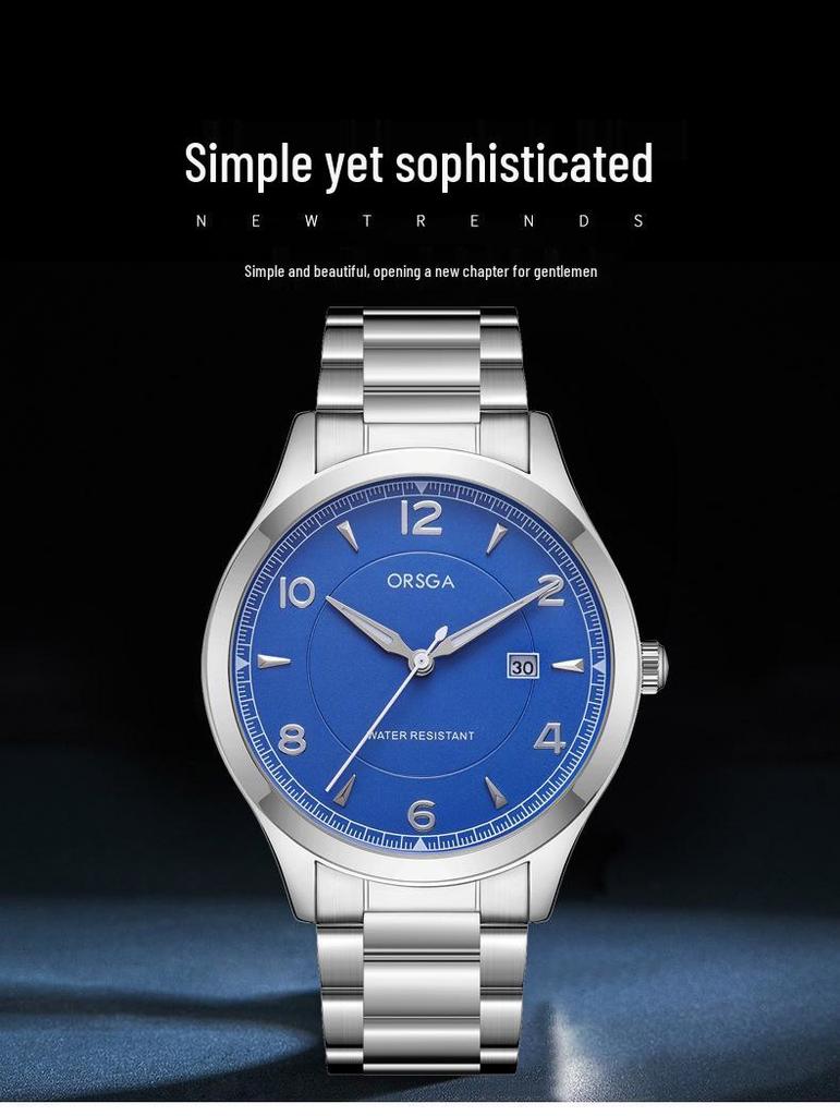 ORSGA Мужские Модные Водонепроницаемые Деловые Кварцевые Часы с Календарем