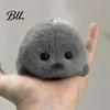 Soft Animal Pendant Cute Baby Seal Plush Keychain, Fluffy White Mini Bag Decorative Car Accessory Charm, Stuffed Ocean Key Ring for Backpack