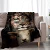 Christian Jesus Lion Lamb Throw Blanket Soft Warm Cozy Fleece Bedding Blanket for Women Bed Couch Sofa 50x40inch
