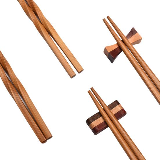 5 пар палочек для еды, нескользящие, устойчивые к высоким температурам, из натурального бамбукового дерева, карбонизированные, китайские палочки для еды, кухонный гаджет