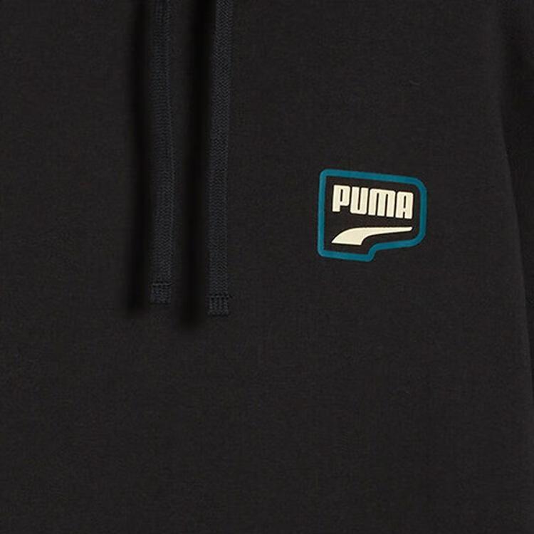 Puma Толстовка Downtown Oversize с принтом букв, винтажная, удобная, универсальная, женские толстовки с капюшоном, черная 629066-01