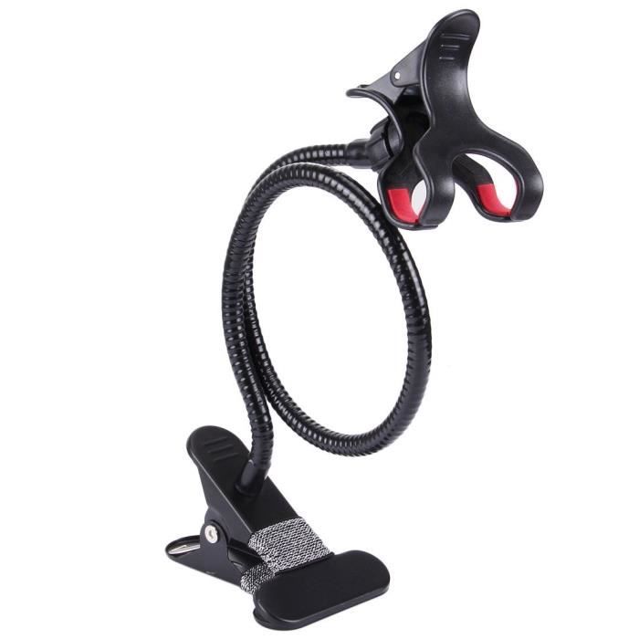 Support à Bras Long Métal Flexible Pince pour Téléphone et Pince de Bureau pour HISENSE SMALL DOLPHIN 2 (2018) > Noir