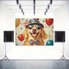 2D Patriotic Golden Retriever Backdrop 4th of July Photography Background
