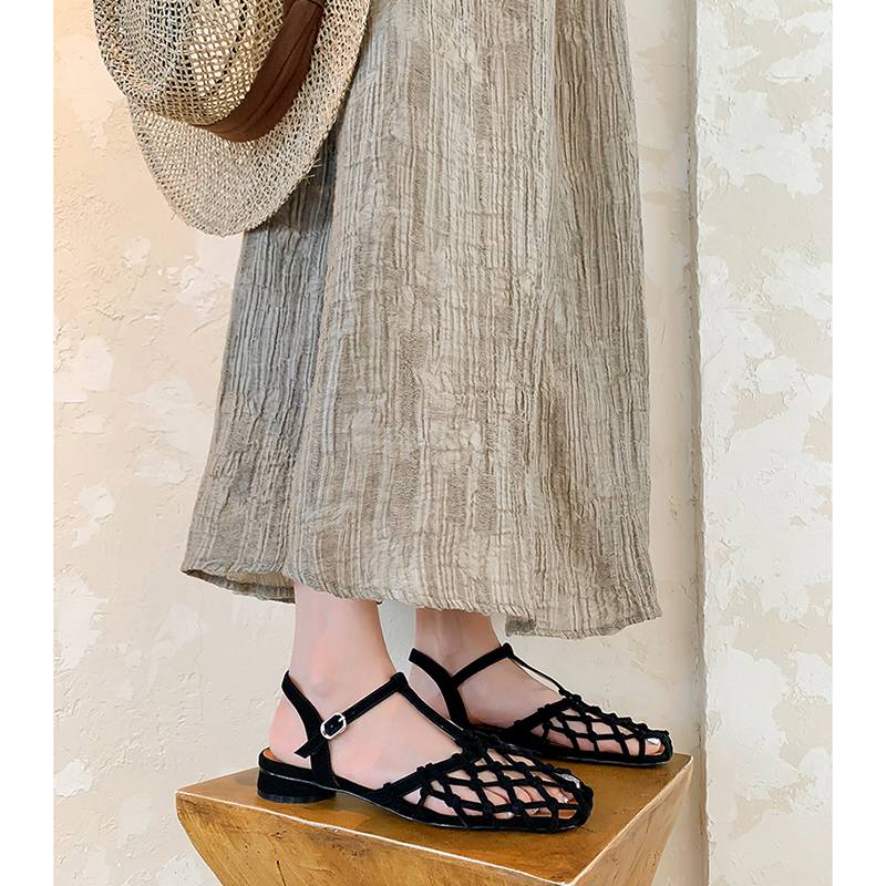 Krazing Pot Летние туфли-лодочки Flock размера 40 высокого качества, французский шик, толстый низкий каблук, сексуальные женские сандалии с квадратным носком