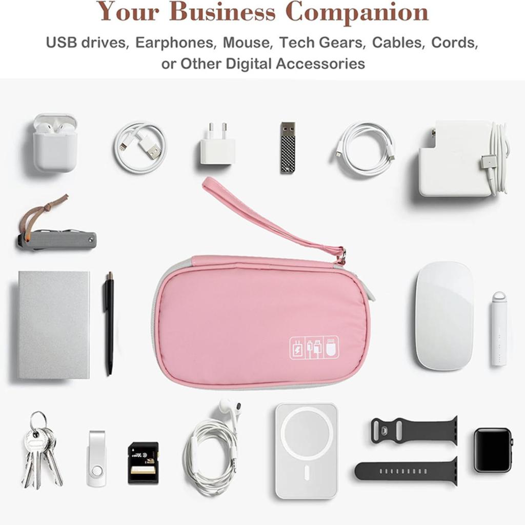 Portable Solid Color Travel Portable Digital Product Storage Bag USB Data Cable Manager Earphones Mobile Power Storage Bag