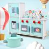 BABIBO Wooden Simulation Mini Refrigerator Kitchen Gas Stove Toys Play House Kitchen Cooking Suit Boys And Girls Toys