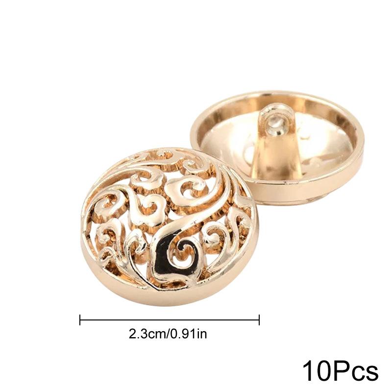 10 шт. пряжка костюм облачные кнопки модные металлические кнопки золотой цинковый сплав швейные аксессуары кнопки выдалбливают пальто