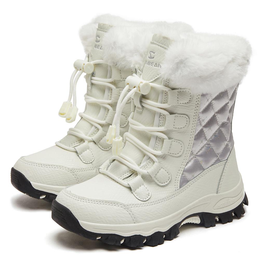 Детские зимние ботинки HOBIBEAR Водонепроницаемая уличная зимняя обувь Теплые на подкладке из искусственного меха Ботинки на резинке