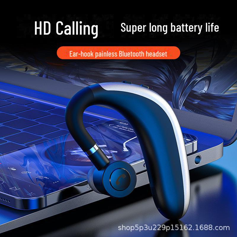Wireless Bluetooth Ear-Hook Headset: Single-Ear Sports, Long Battery Life, Perfect for Driving and Fitness