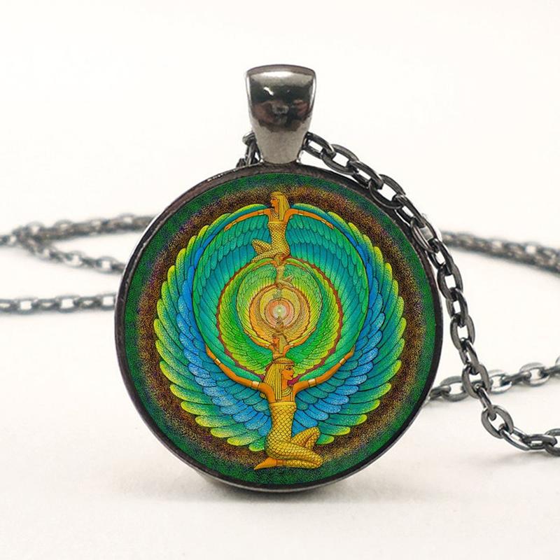 Египетская богиня Исида колье ожерелье Древний Египет Бог воротник ожерелья для женщин и мужчин модные шейные воротники серебряная цепочка