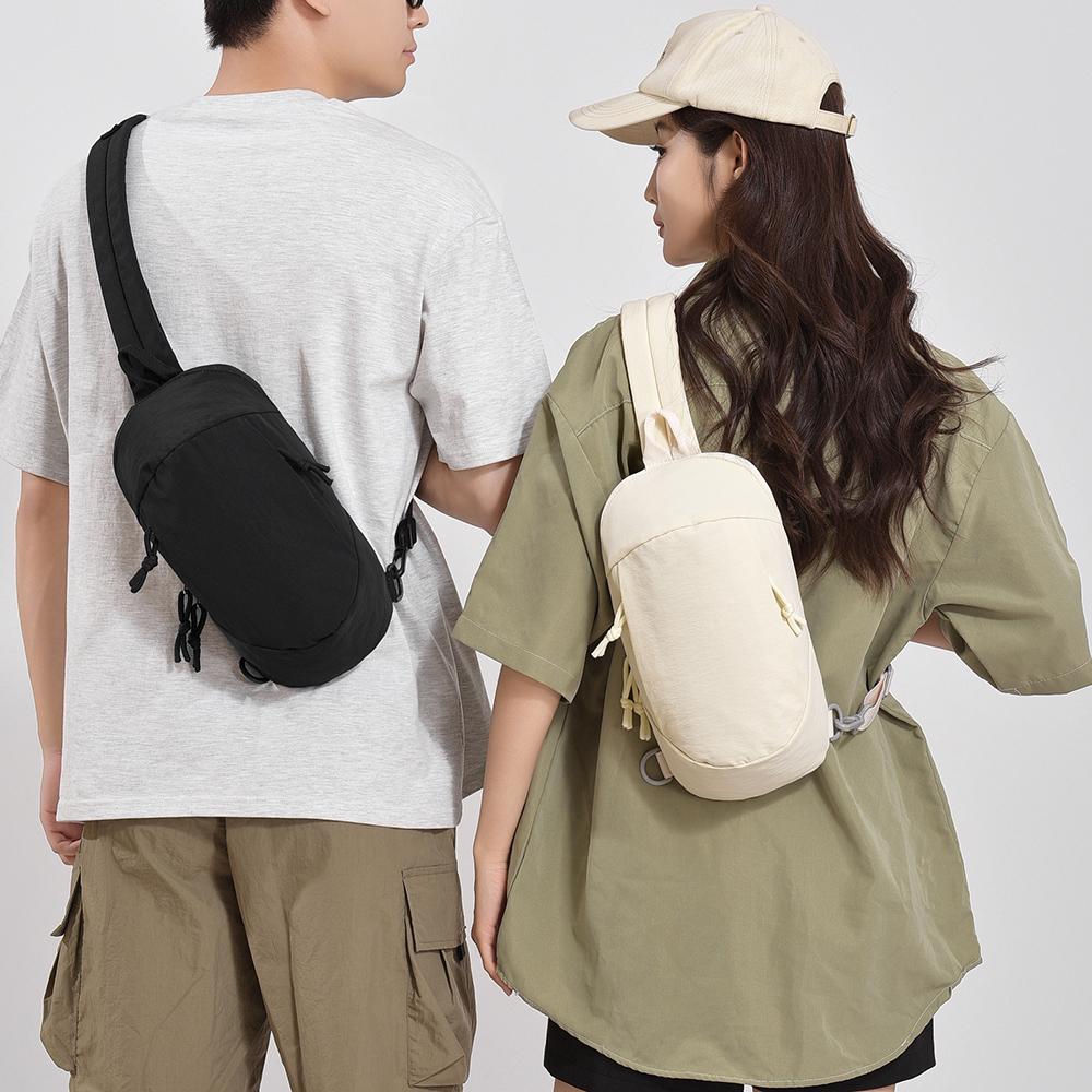 Large-Capacity Unisex Casual Chest Bag Anti-Skimming RFID Men's Shoulder Bag Lightweight Nylon Women's Crossbody Bag