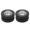 Metal Alloy Rear Wheel Hub Rims with 22mm Width Rear Rubber Loader Wheels for Tamiya 114 RC