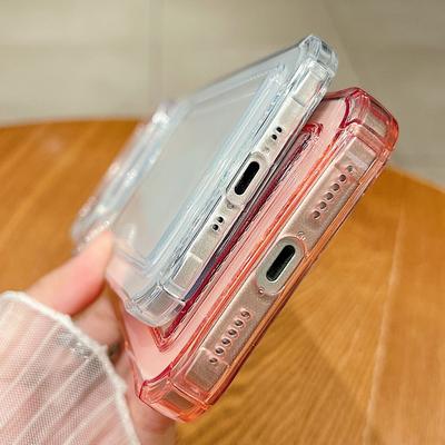 Чехол-кошелек с карманом для карты для iPhone 17 Air 16e 16 15 Pro Max 14 13 Pro 12 11, противоударный, прозрачный, силиконовый, мягкий, из ТПУ