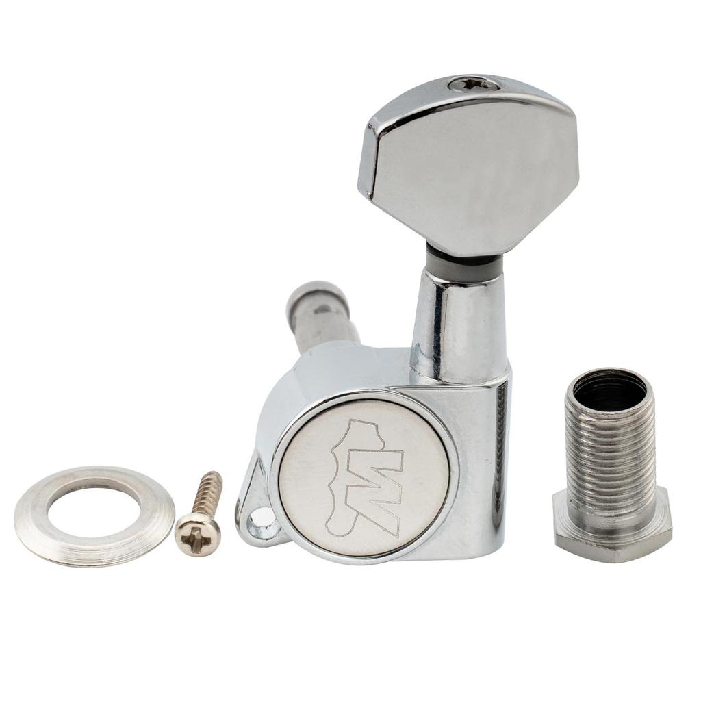 Wilkinson Guitar Tuners for Electric Chrome E-Z-LOK Left-Handed 6-Piece Strat/Telecaster Guitars,