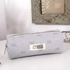 Pastel Color Pen Bag Bow Embroidery Pencil Pouch Durable Pencil Case  Students