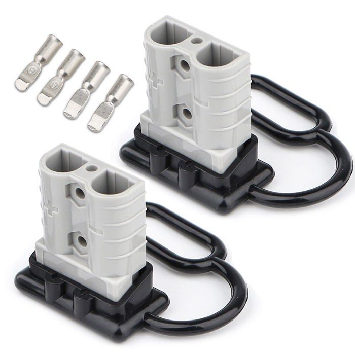 Connecteur Anderson pour batterie - AIMOONSA - 50A - Calibre 6-10 - Cuivre argenté - 12-36V