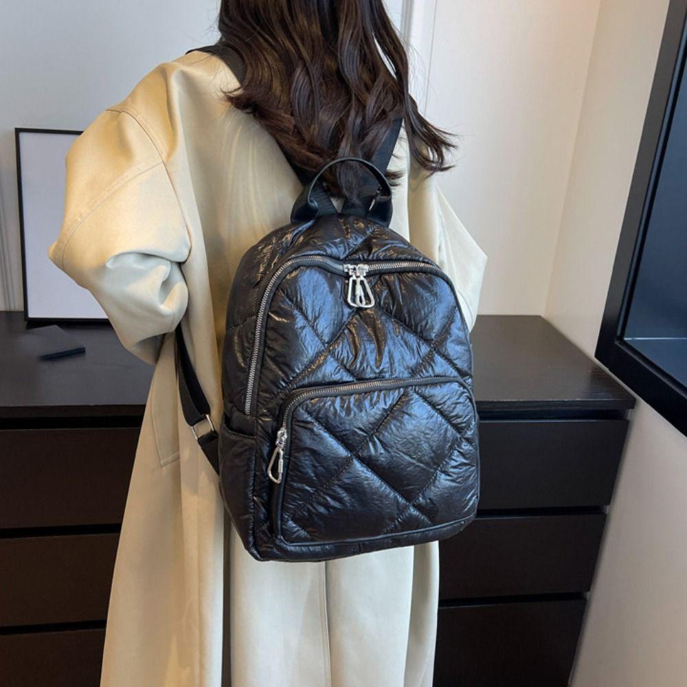 Cloud Space Cotton Backpack Solid Color Student Schoolbag All-match Bubble Shoulder Bag Outdoor