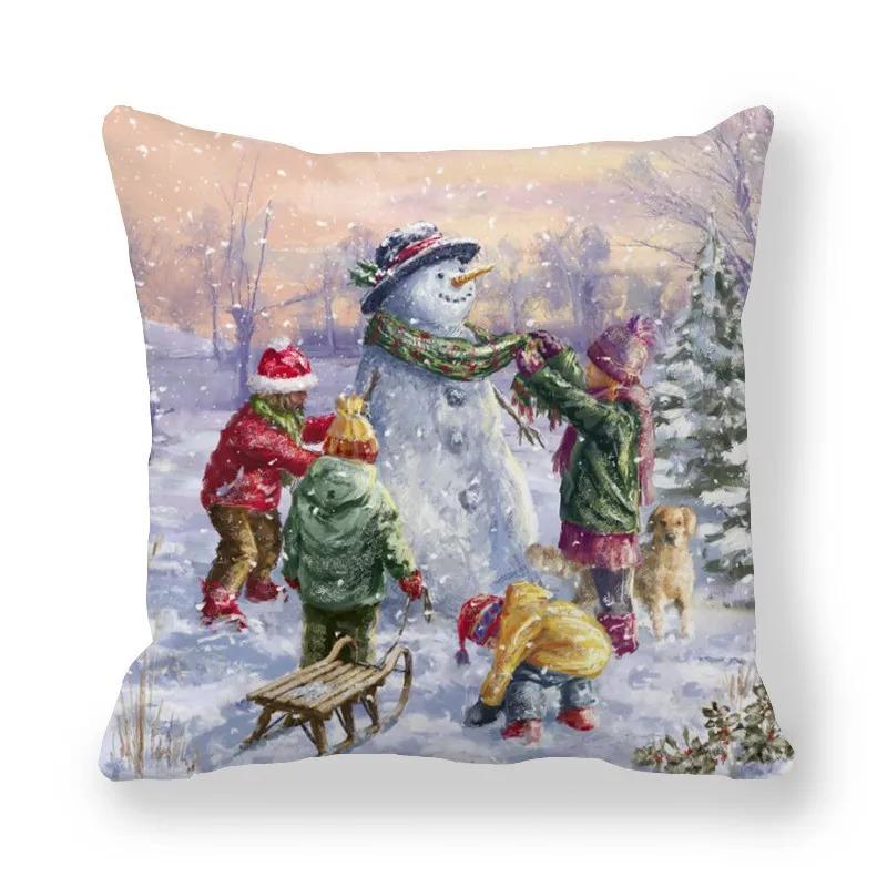 Наволочки с рождественской тематикой Аксессуары для автомобиля Офис Санта-Клаус Гостиная Диван Домашние наволочки