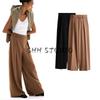 Spring New Arrival Women's Clothing French Retro Commute Minimalist Easiest for Match Loose Wide-Leg Casual Pants 1264858