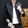 New Leather Men Slim Korean Version Handsome Coat Male Trend Stand Collar Motorcycle Simulation Leather Jacket All Matching Leather