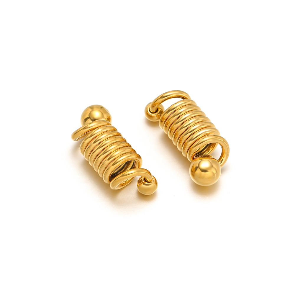 5pcs Gold Stainless Steel Chic Coil Thread Spring Charms Connectors for DIY Necklace Jewelry Making Bracelets Supplies Bulk
